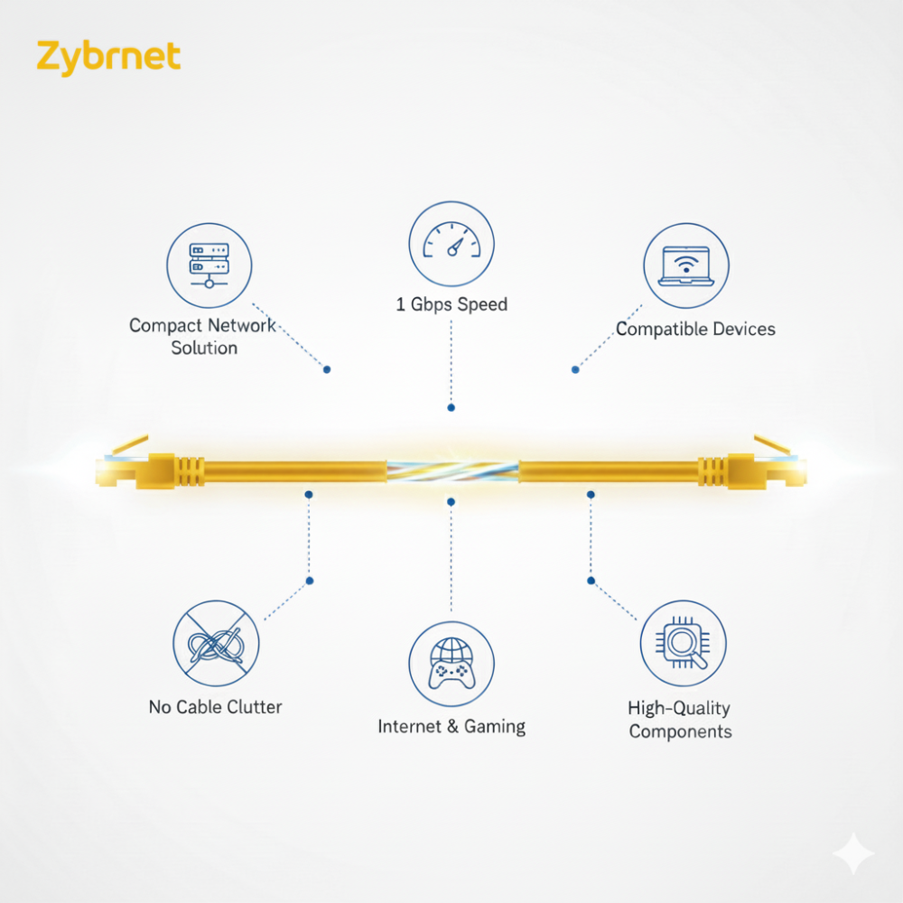Zybrnet Cat5e U/UTP Patchkabel 7.5m Geel AWG26