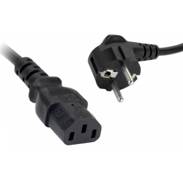 Grayle PowRcord Stroomkabel EU Plug 90 Graden > C13 Zwart 1.8 Meter
