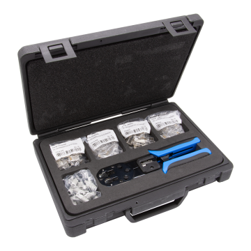 Toolbox met RJ45 Doorvoerpluggen & Krimptang