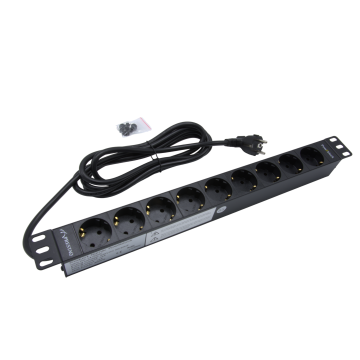 19 inch rack stekkerdoos horizontaal – 9x Schuko