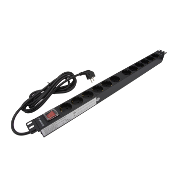 19 inch PDU verticaal 12x Schuko met master schakelaar