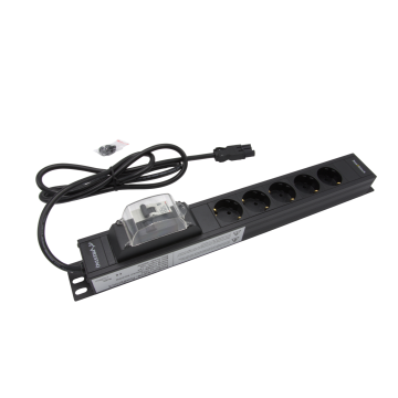 19 inch PDU 5x Schuko met automaat en GST18 2m