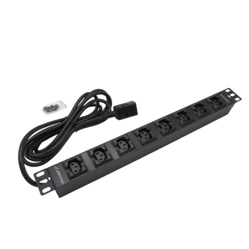 19 inch PDU 8x C13 horizontaal met C20 stekker