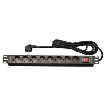 PowRblock 19" Horizontaal Master Schakelaar 8 x Schuko