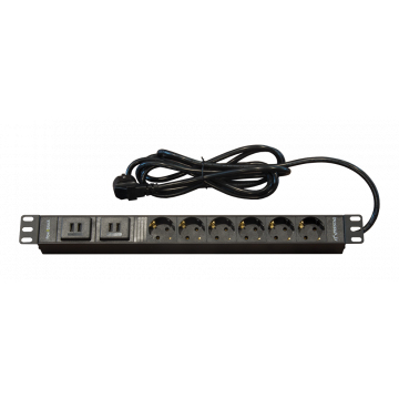 PowRblock 19" Horizontaal 6 x Schuko + 4 x USB