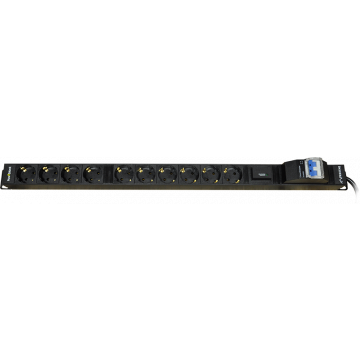 PowRblock 19" Verticaal PDU – 10x Schuko + 16A + Surge Protectie