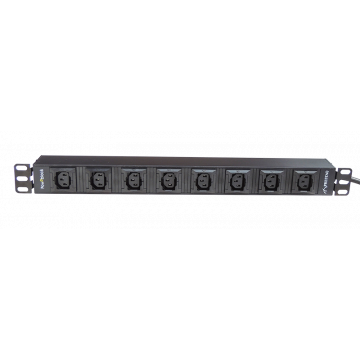 PowRguard 19" Horizontaal 8 x C13 locked / R.A. Stekker