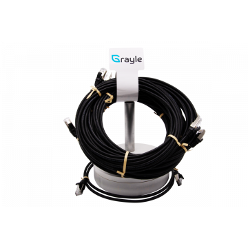 Zybrnet Slimline Patchkabel Cat.6A S/FTP AWG30 zwart 2.0 meter