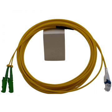 Zybrspeed Glasvezel Patchkabel LC/UPC - E2000/APC Duplex Singlemode OS2 9/125 – 10 Meter Geel | Hoge Snelheid & Minimale Demping