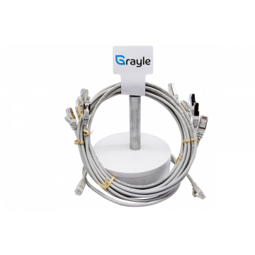 Zybrnet Slimline Patchkabel Cat.6A S/FTP AWG30 grijs 0.5 meter
