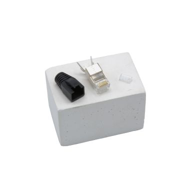 RJ45 Plug Cat.6A/Cat7 Shielded – 10 Gb Netwerk Doorvoer (AWG23) RJ45 Plug Cat.6A/Cat7 Shielded – 10 Gb Netwerk Doorvoer (AWG23)