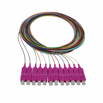 SC/upc Pigtail MM OM4 6 stuks 30mm gestript 2 meter
