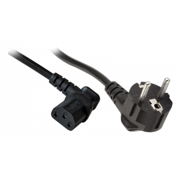 Grayle PowRcord Stroomkabel EU Plug 90 Graden > C13 Haaks Zwart 1.8 Meter