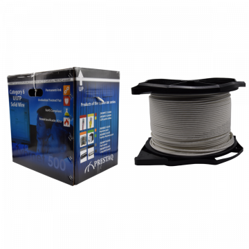 Zybrnet Cat.6 U/UTP B2ca Massief AWG23 Installatiekabel – Wit 305m | Brandveilige Netwerkkabel