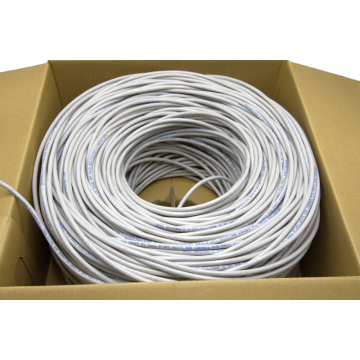 Zybrnet Cat.6 U/UTP Massief PVC AWG24 305m – Grijs (Witte Doos) | Hoogwaardige Installatiekabel voor Betrouwbare Netwerken