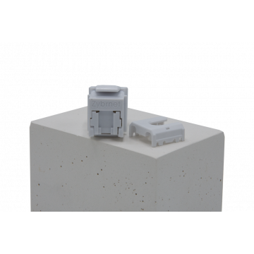 Zybrnet Keystone Jack Cat 6 RJ45 met Stofklep Wit