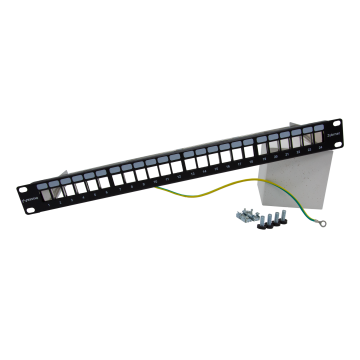 Leeg Patchpaneel 24 Poorts – 1U Rackmount Cat6/Cat6a
