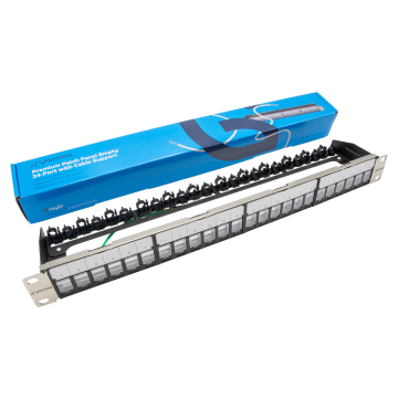 Premium Blank Keystone Patch Panel 24-Port 19 Inch 1U