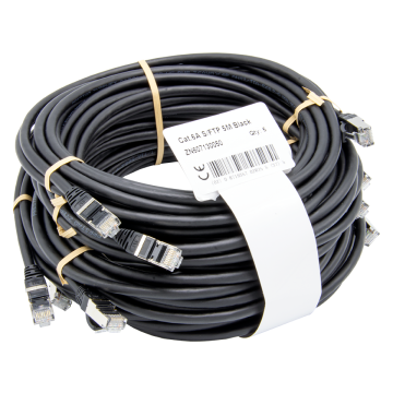 S/FTP CAT6A AWG26 LSZH PUR 5.0 MTR BLACK