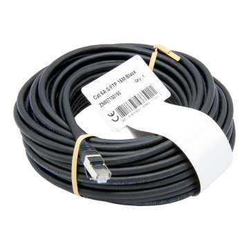 S/FTP CAT6A AWG26 LSZH PUR 15 MTR BLACK