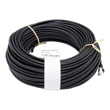 S/FTP CAT6A AWG26 LSZH PUR 50.0 MTR BLACK
