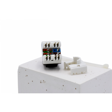 Zybrnet Keystone Jack Toolless Cat 6A UTP met stofkap Zwart