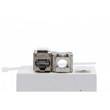 Zybrnet Single-Motion Keystone Jack Toolless Afgeschermd Cat 6A/7A Metaal