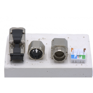 Zybrnet Cat 6A RJ45 Connector Afgeschermd 90° voor Massieve Kern