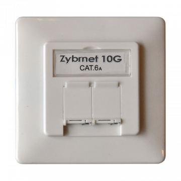Zybrnet Wandcontactdoos Cat 6A 2x RJ45 inbouw