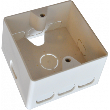 Witte opbouwrand voor vierkante wandcontactdoos 80x80