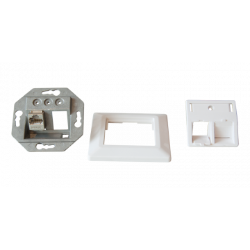Zybrnet Cat6A Wandcontactdoos 2x RJ45 Inbouw
