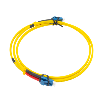 1m Zybrspeed Duplex OS2 fiber optic patchcable with LC - LC connectors