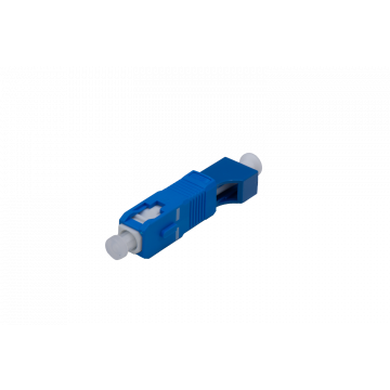 Converter Glasvezel - LC(F) > SC(M) Simplex SM Blauw