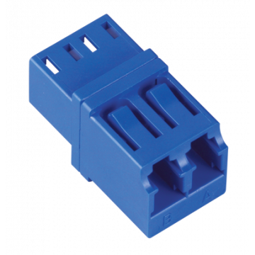 LC adapter Duplex SM OS2 Blauw "Snap-In" / Flangeless