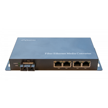 Zybrspeed Single Mode Media Converter met 4 x UTP