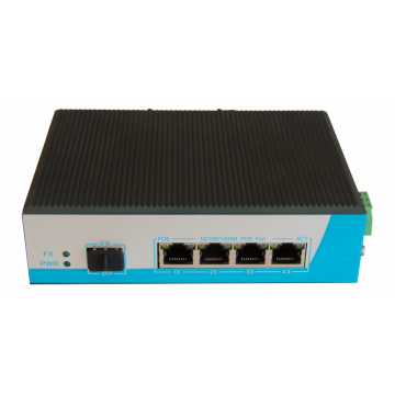Industriële Switch PoE+ met 4x Gigabit UTP en 1x SFP | Grayle
