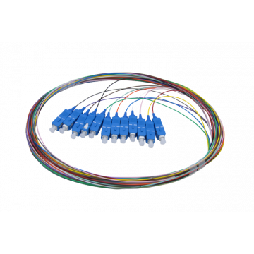 SC/upc Pigtail SM OS2 12 stuks 30mm gestript 2 meter