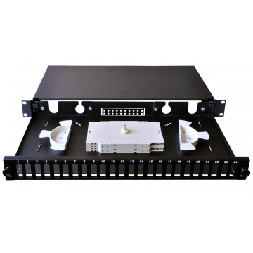 19" Glasvezel Splicebox SC Duplex – 24 Poorten 1HE