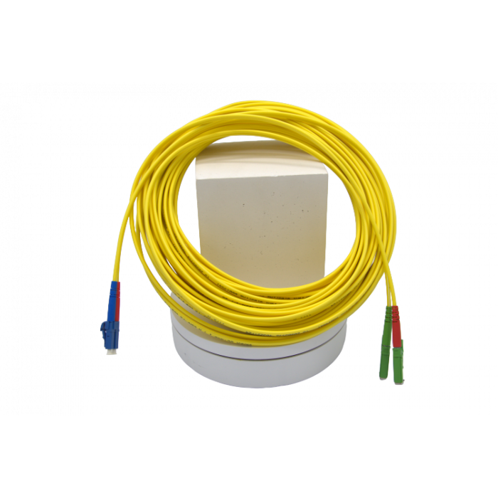 5m Zybrspeed Duplex OS2 fiber optic patchcable with LC - E2000 connectors