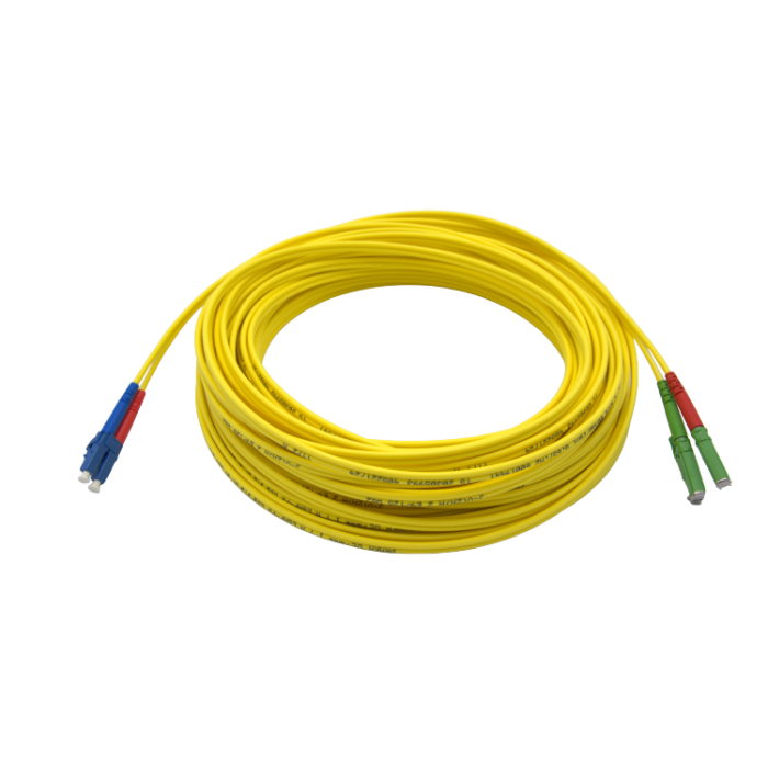 10m Zybrspeed Duplex OS2 fiber optic patchcable with LC - E2000 connectors