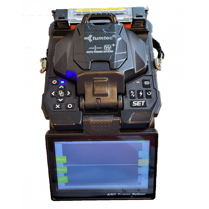QIIRUN SD-9 Fusion Splicer met OPM en VFL, verbazingwekkend snelle 5s splitsing en 11s verwarming, glasvezel Fusion Splicer Kit Kernuitlijning 6 motoren met 7200mAh batterij voor FTTx FTTH-projecten