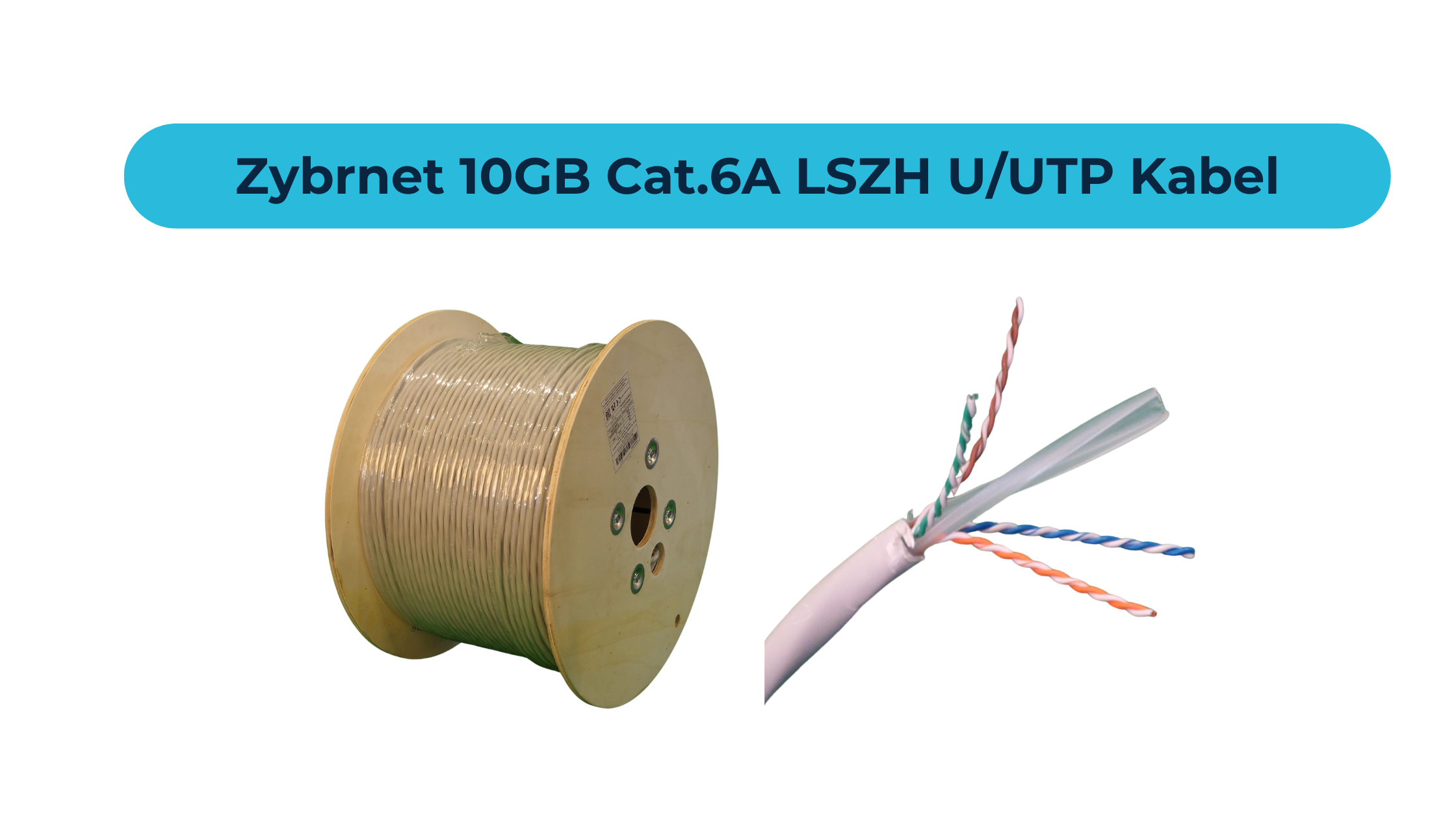 Zybrnet 10GB Cat.6A LSZH U/UTP Kabel – Betrouwbare Prestaties voor Moderne Netwerken 