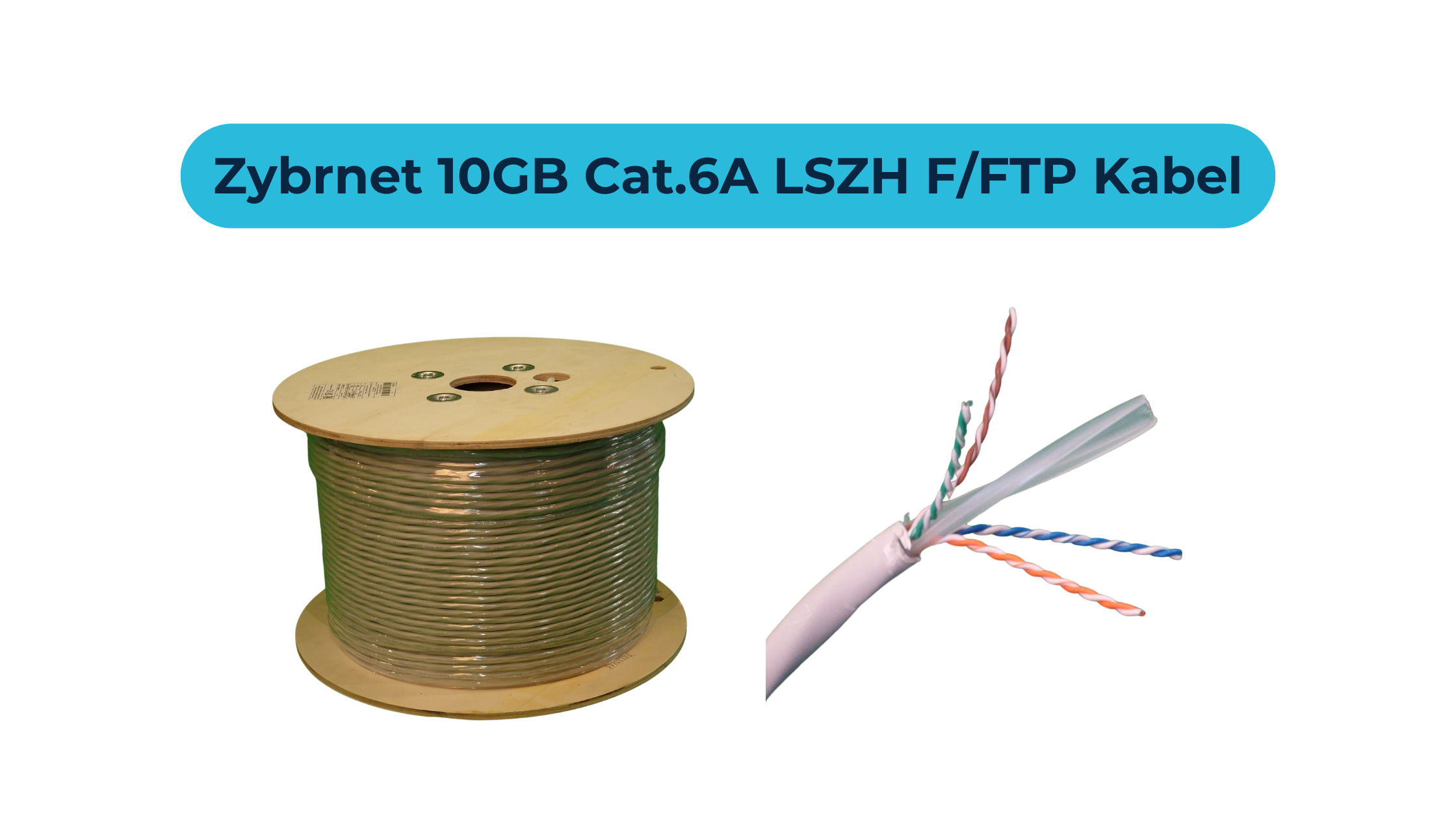 Zybrnet 10GB Cat.6A LSZH F/FTP Kabel – Maximale Afscherming en Ultieme Netwerkprestaties