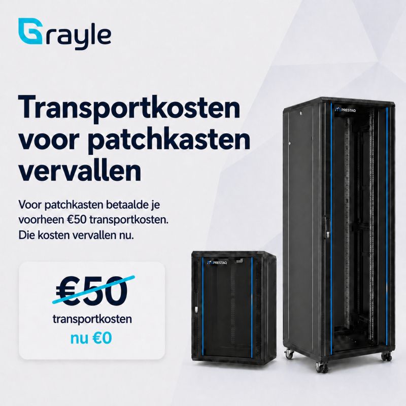 Grayle verstuurd hun patchkasten nu zonder verzendkosten.