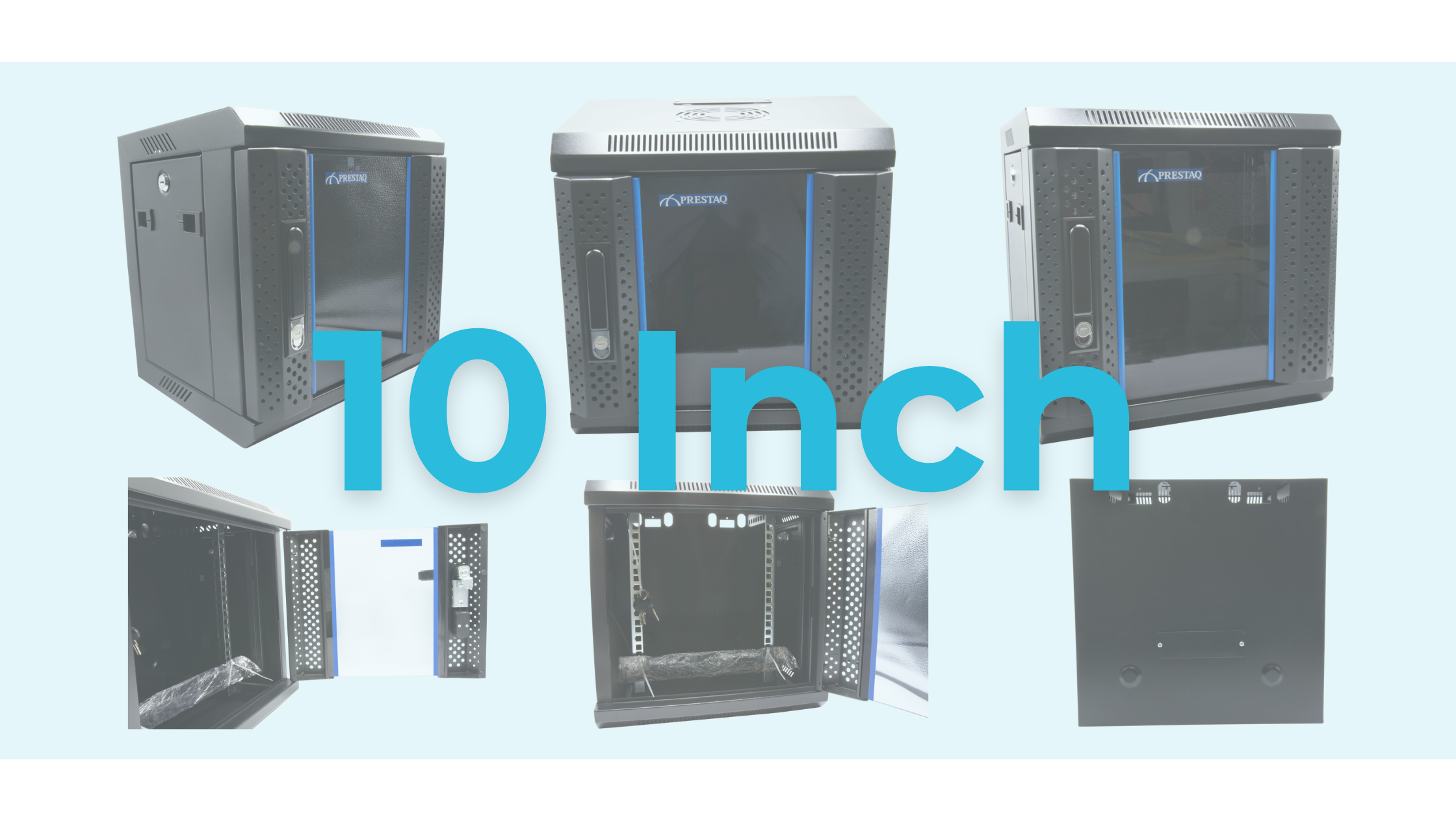 10 inch serverkast – compacte netwerkoplossing voor thuis, smart home en kleine kantoorinstallaties. Compacte 10 inch serverkast met glazen deur en zwenkraam, ingericht met netwerkapparatuur in een meterkast of technische nis.