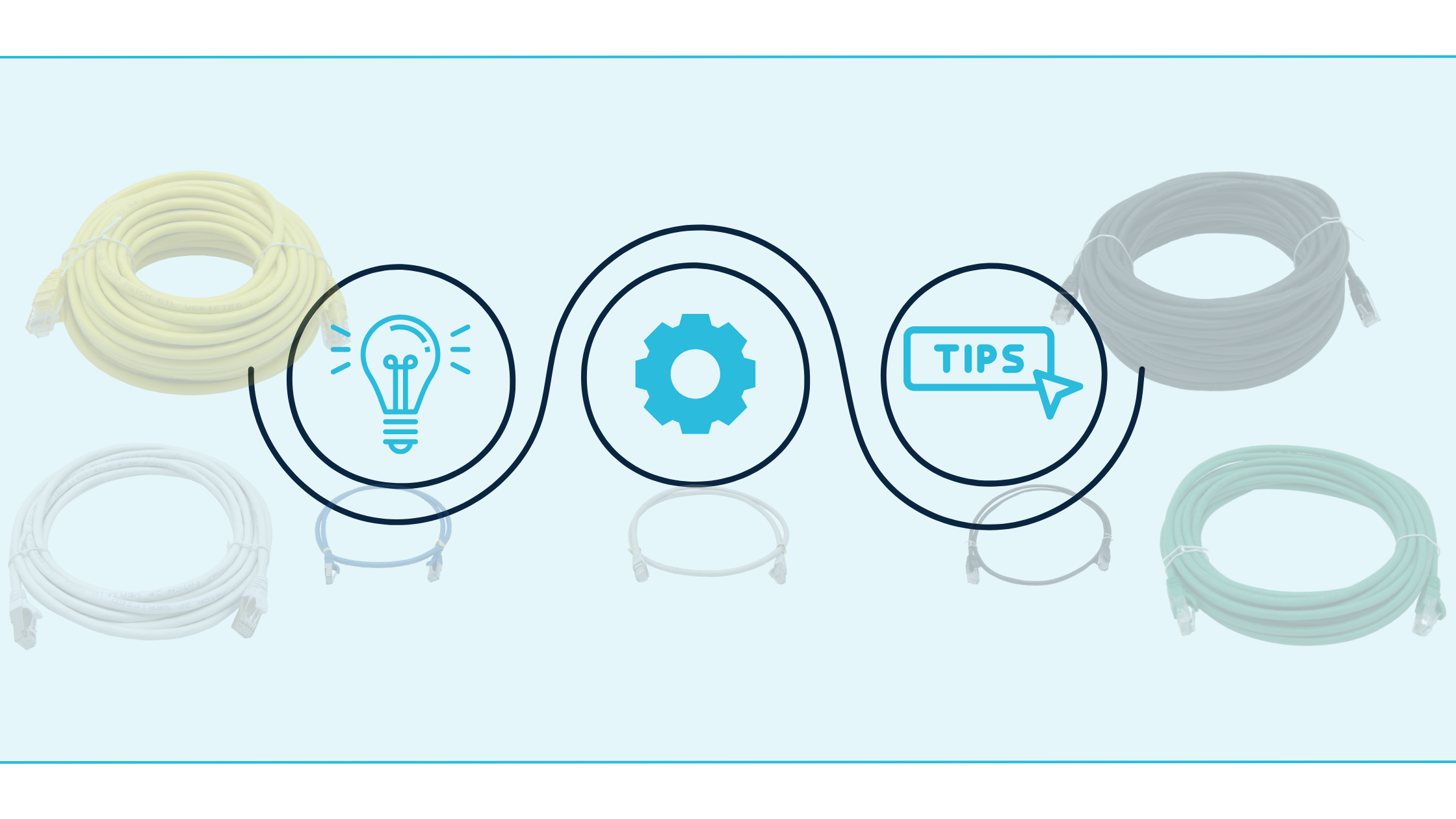 Voorbeeld van verschillende soorten datakabels voor netwerk en laadpaal