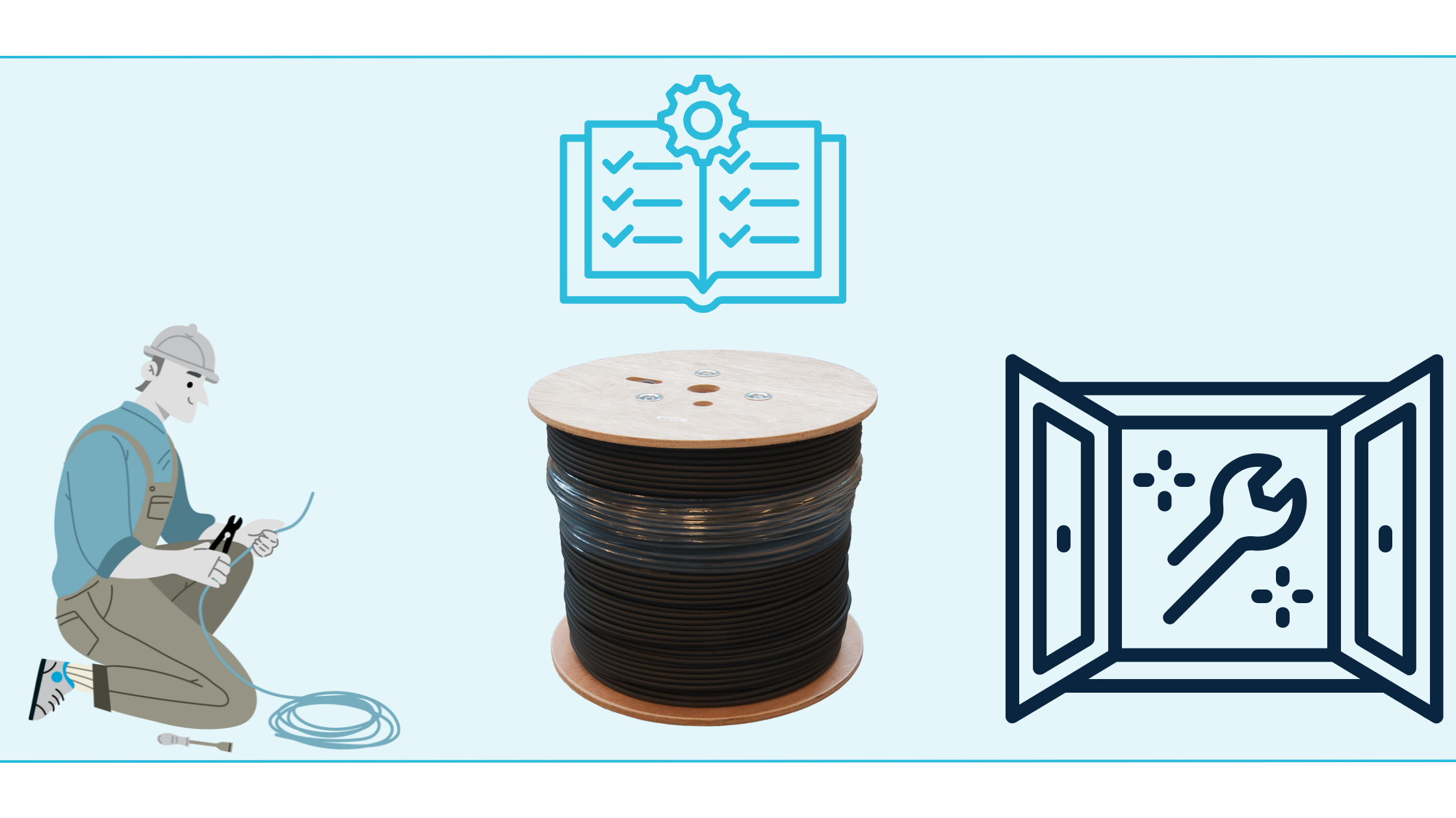 Installatie van een grondkabel met PE-mantel in de tuin