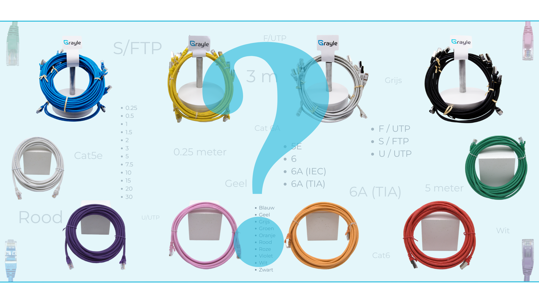 RJ45 patchkabels aangesloten in switch