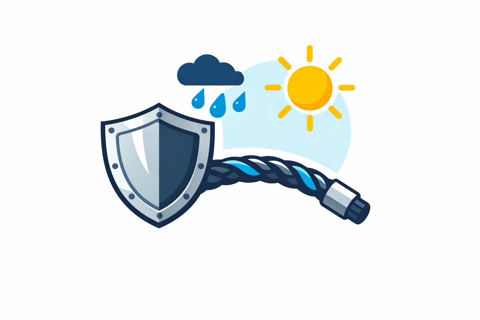 Buitenkabel internet met beschermende mantel tegen weersinvloeden