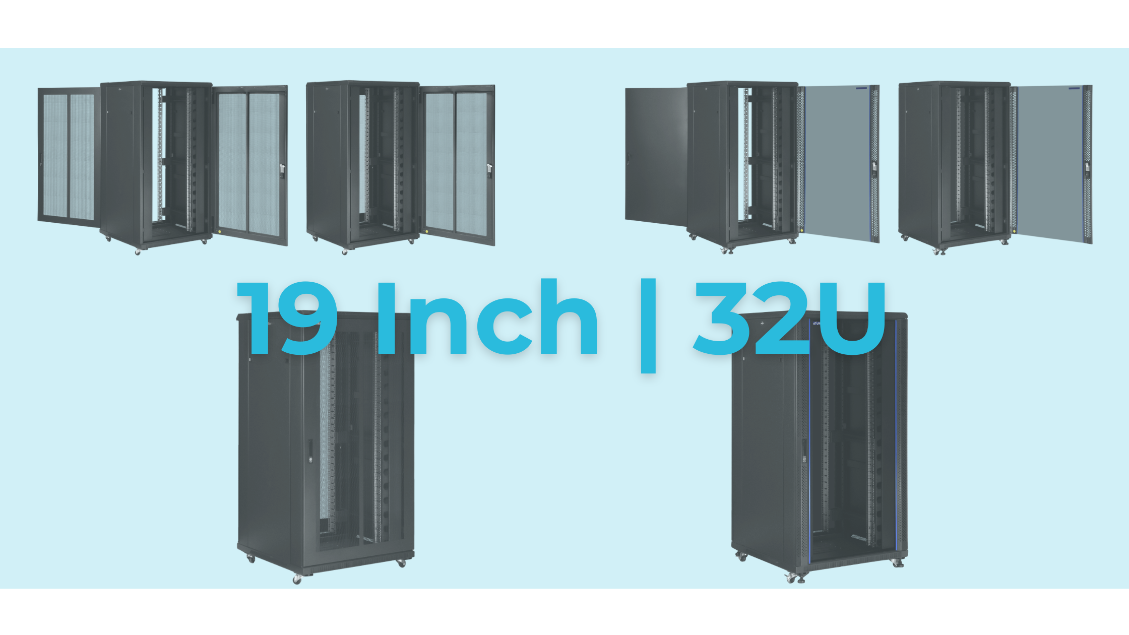 32U serverkast – krachtige 19 inch oplossing voor complete netwerkinstallaties met maximale uitbreidbaarheid en compacte footprint. Professionele 32U rack serverkast met afsluitbare glazen deur en 19 inch rails, geschikt voor netwerkinfrastructuur in woning of IT-ruimte.
